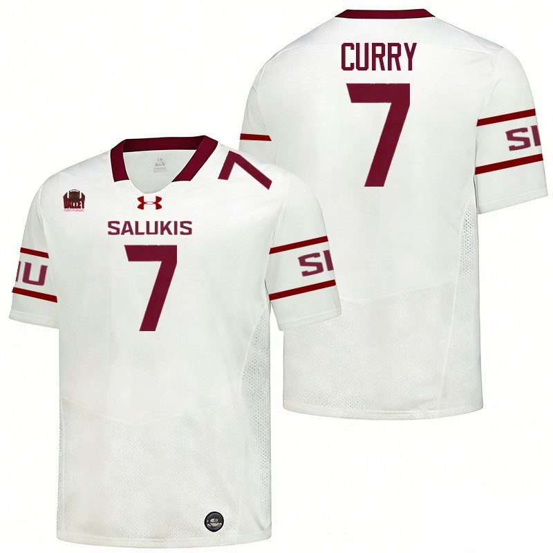 Southern Illinois Salukis #7 Jake Curry College Football Jerseys,Uniforms-White